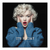 Marilyn Monroe-inspired pop art portrait on square canvas with IT'S FRIDAY caption