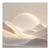 Desert Light canvas print showing soft sand dunes with a glowing central orb on a minimalist landscape.