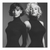 Black-and-white dual portrait wall art featuring Audrey Hepburn and Marilyn Monroe in a modern art style for square canvas.