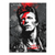 David Bowie as Aladdin Sane with iconic red and blue lightning bolt in a bold Pop Art portrait on canvas