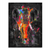 Colorful elephant canvas wall art with neon colors on a dark charcoal background.