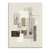Marble composition abstract canvas art with beige and cream tones and bold black lines