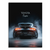 Portrait canvas print of a dark Toyota Supra seen from the rear with orange taillights and blue-grey smoke