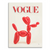 Portrait orientation canvas featuring a glossy red balloon dog and Vogue masthead on a creamy off-white background