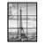 Monochrome Paris skyline canvas print featuring the Eiffel Tower framed by a nine-panel grid