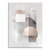 Soft Circles canvas print with overlapping translucent circles and rectangles in light grey, blush, and charcoal.