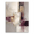 Abstract geometry canvas print with overlapping rectangular shapes in warm beige, cream, and taupe with plum accents