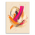 Dynamic Color Abstract canvas art with hot pink and orange strokes on beige background, black and metallic accents, portrait orientation.