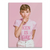 Audrey Hepburn pop art canvas portrait in pink with the text KEN IS GAY on a soft pink background