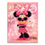Portrait Minnie Mouse pop art canvas featuring Minnie with sunglasses, holding Chanel No. 5 perfume, set against a pink, black, and white textured Pop Graffiti background with luxury brand logos.