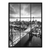 Seven-panel black-and-white canvas print featuring the Queensboro Bridge lit up over the New York City skyline at night.