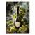 Champagne bottle with grapevines on a dark smoky background, gold accents on a canvas art