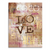 Coco Love canvas wall art featuring the LOVE typography in dark brown with gold accents and surrounding empowering phrases on a warm abstract background