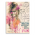 Brigitte Bardot portrait on a vibrant pop art canvas with a sepia background and pink floral accents