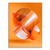 Orange amber abstract canvas painting with interconnected translucent forms in a modern minimalist design