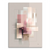 Soft Geometry Canvas Print featuring layered translucent rectangles in blush pinks, dusty rose, beige and light gray with fine black lines.