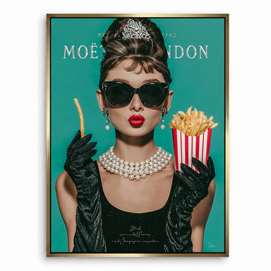 Bright and playful Audrey Hepburn-inspired art on canvas