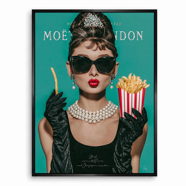 Vibrant pop art canvas print of a glamorous woman