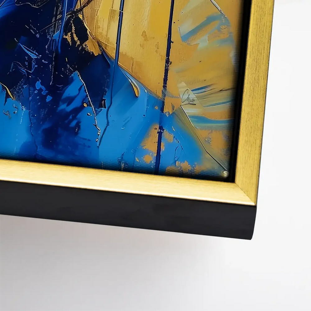 The Woman Canvas Portrait - Modern Abstract Wall Art in Blue and Gold - Image 8