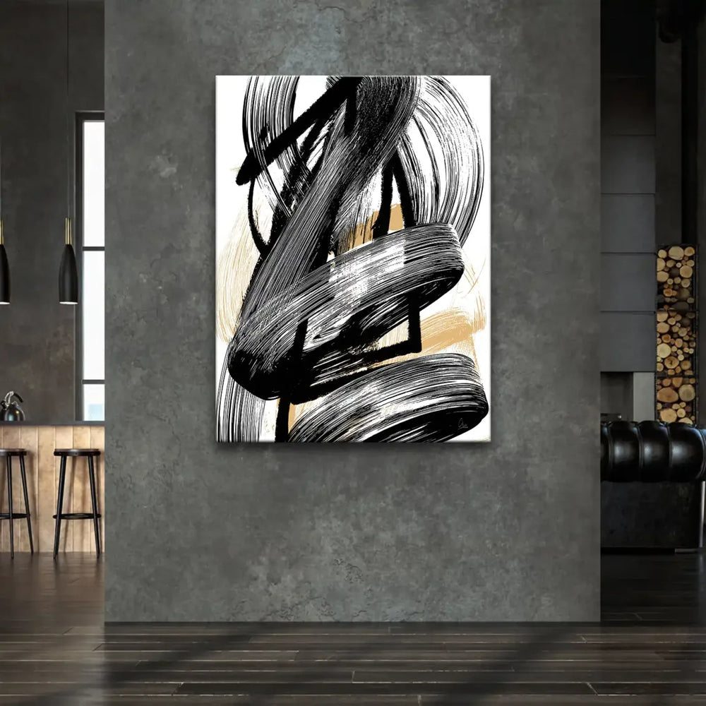 Modern abstract canvas painting suitable for minimalist and Scandinavian interiors