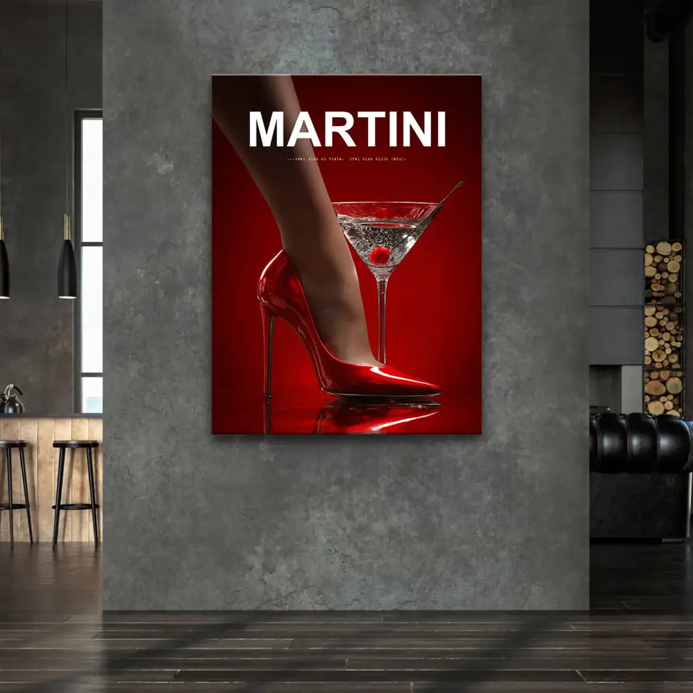 Bold, red-dominated canvas wall art blending lifestyle photography with pop art elements.