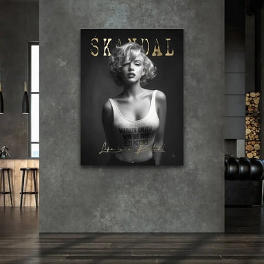 Full portrait view displaying Marilyn's iconic glamour in a retro pop art style.