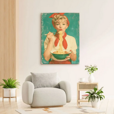 Marilyn with a bold red bandana and retro styling