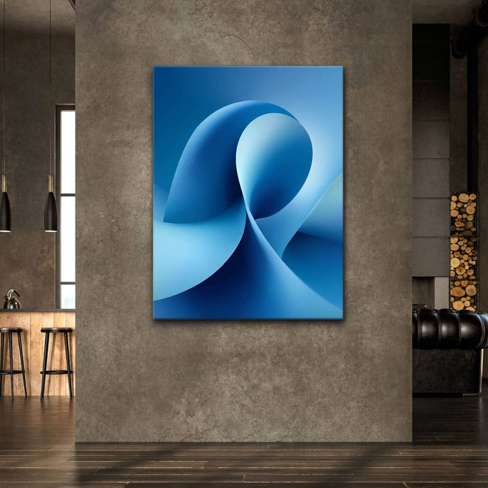 Calming modern wall art in blue tones