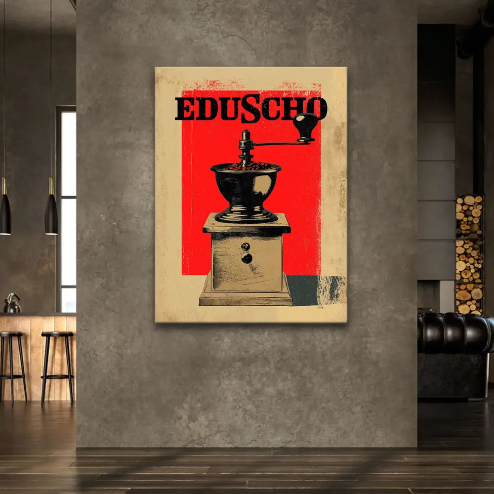 Eduscho branding prominent at the top of the retro coffee grinder poster