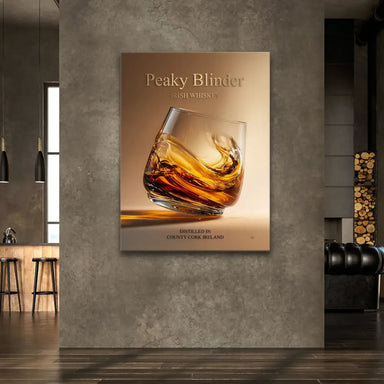 Cinematic style wall art suitable for modern bars, studies, or living rooms