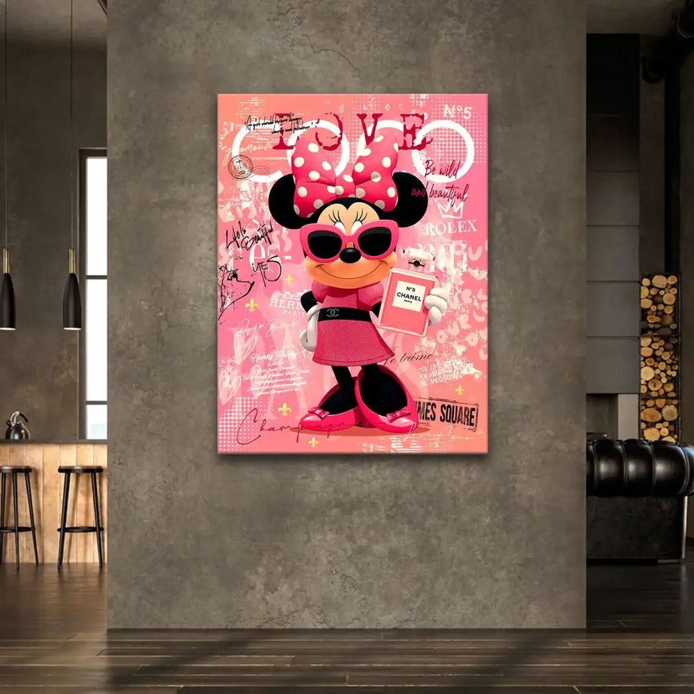 Minnie Mouse Pop Art Canvas - Chanel No. 5 Fashion Wall Art - Image 3