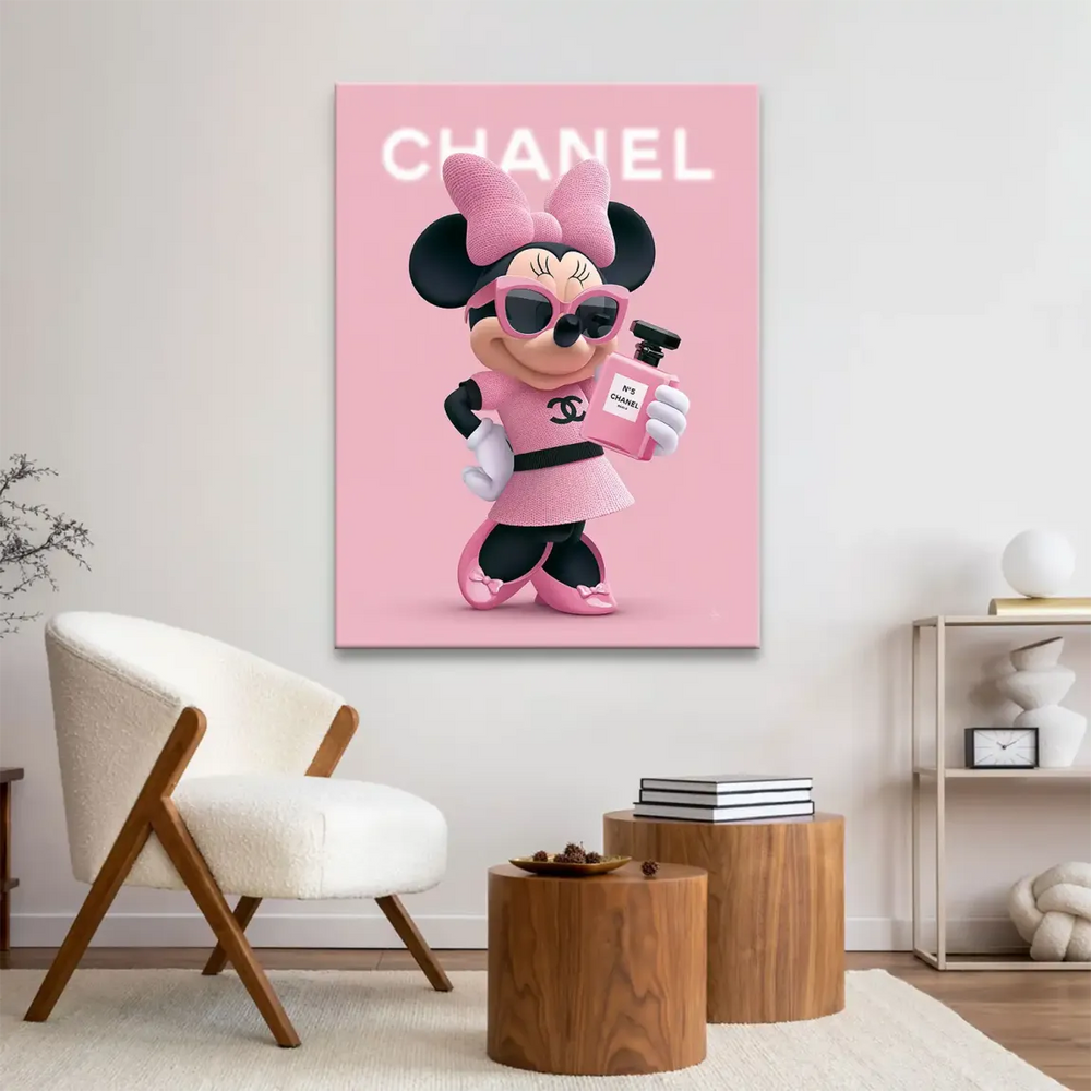 Vibrant Pop Art canvas featuring Disney character Minnie Mouse