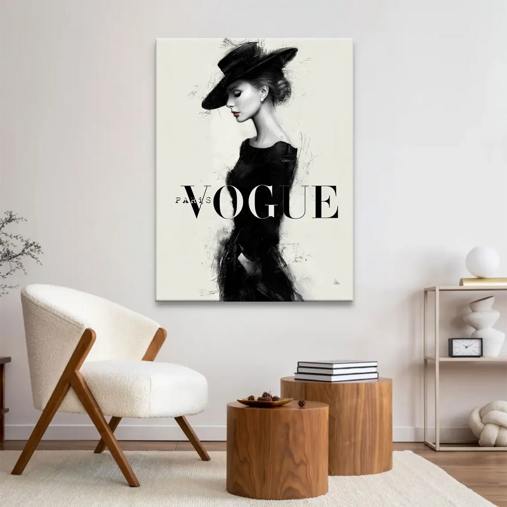 Elegant Parisian portrait canvas for modern chic interiors