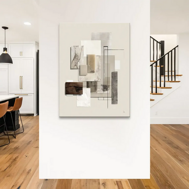 Texture-rich canvas wall art mimicking marble wood and stone surfaces