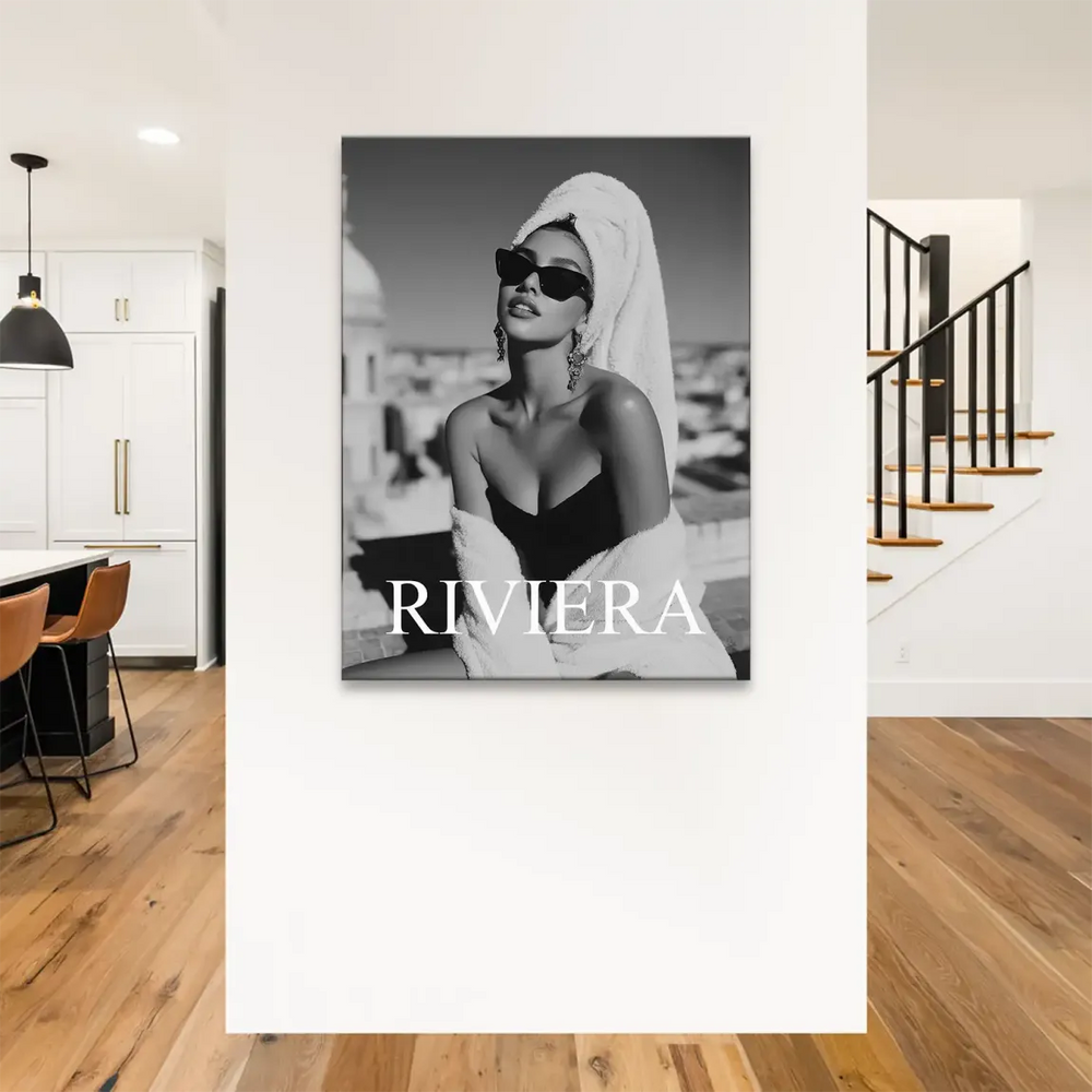 Monochrome rooftop scene evoking luxury lifestyle and travel in a stylish wall decor