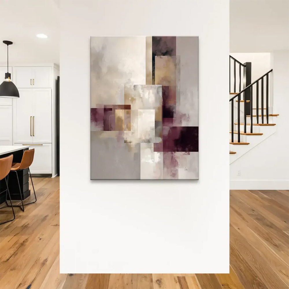 Close-up of translucent geometric layers forming depth on Mystic Geometry Canvas Print