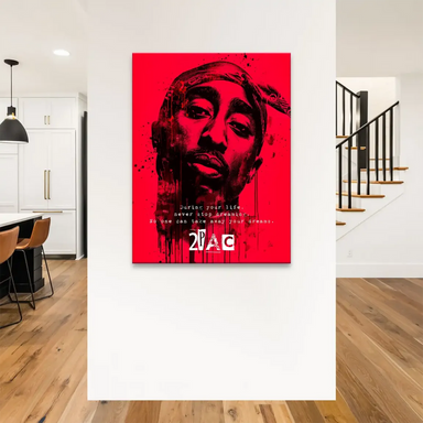 Contemporary wall art featuring a legendary rapper