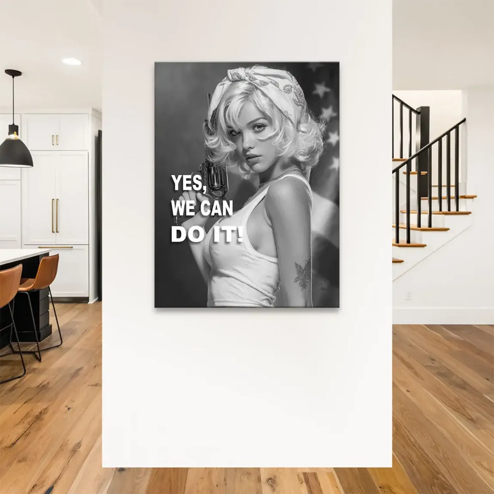 Monochrome vintage-style wall art suitable for modern industrial decor