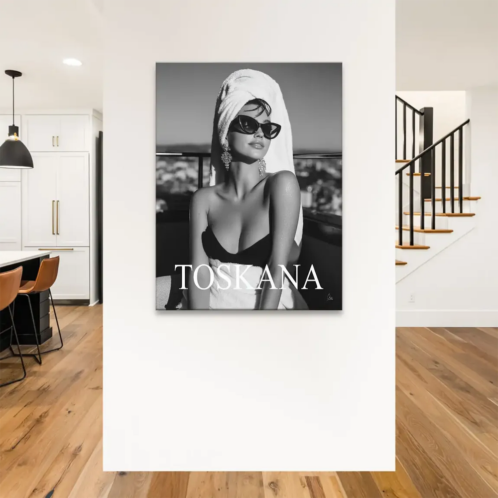 Elegant city skyline backdrop adds luxury mood to the fashion portrait
