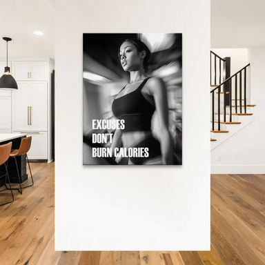 Portrait-oriented gym decor print for home gym, bedroom, or office