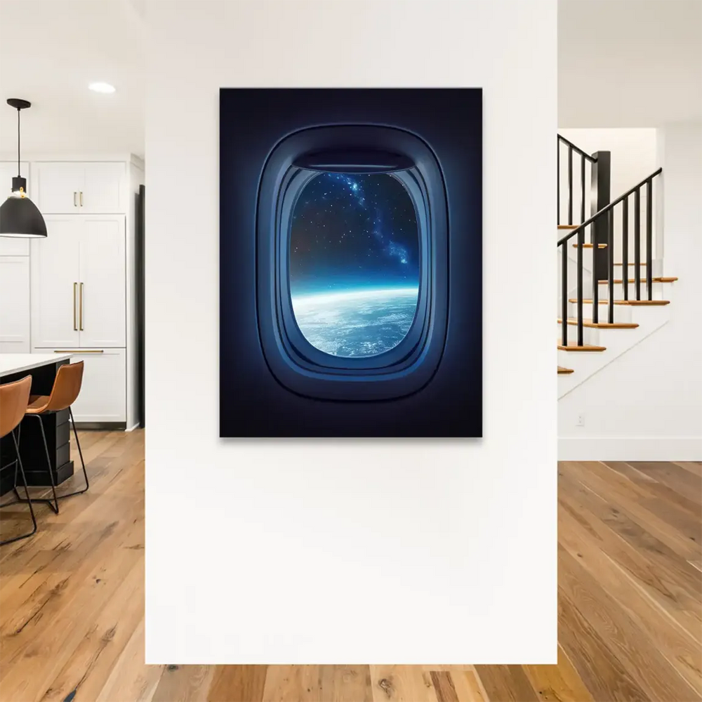 Photorealistic space scene featuring stars and nebula on canvas