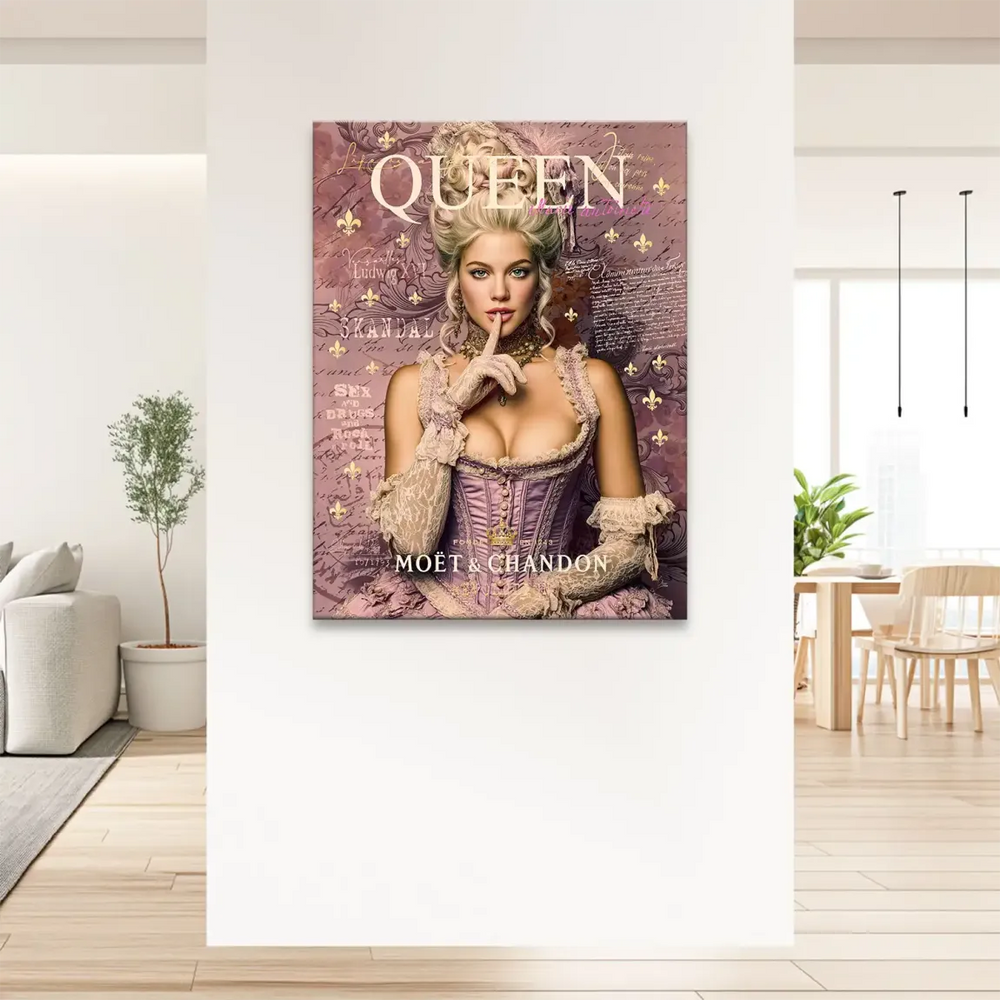 Elegant wall art suitable for fashion-forward, vintage, or luxury interiors