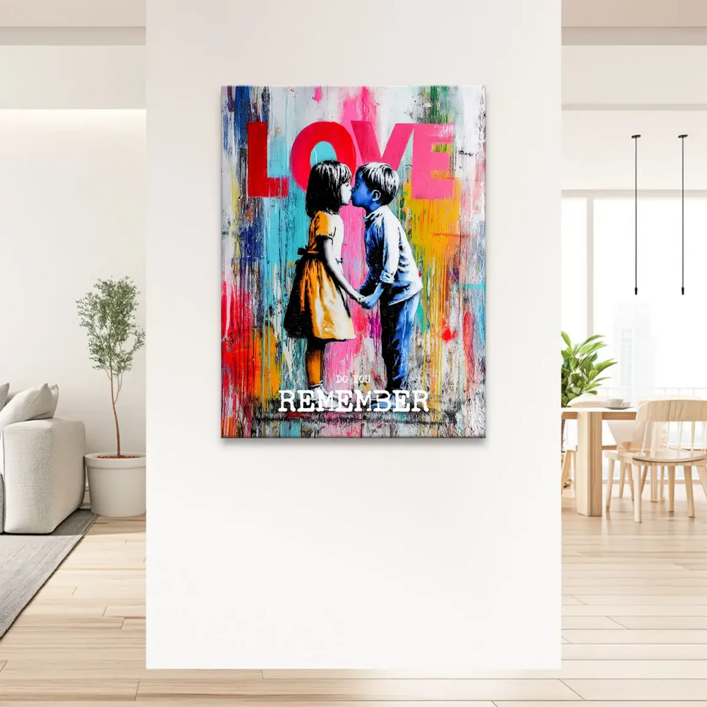 Modern wall art for kids rooms with abstract graffiti and romantic mood