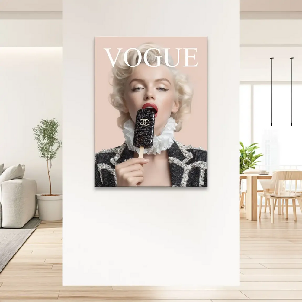 Luxurious wall art suitable for living rooms or boutiques, embodying iconic Hollywood glamour