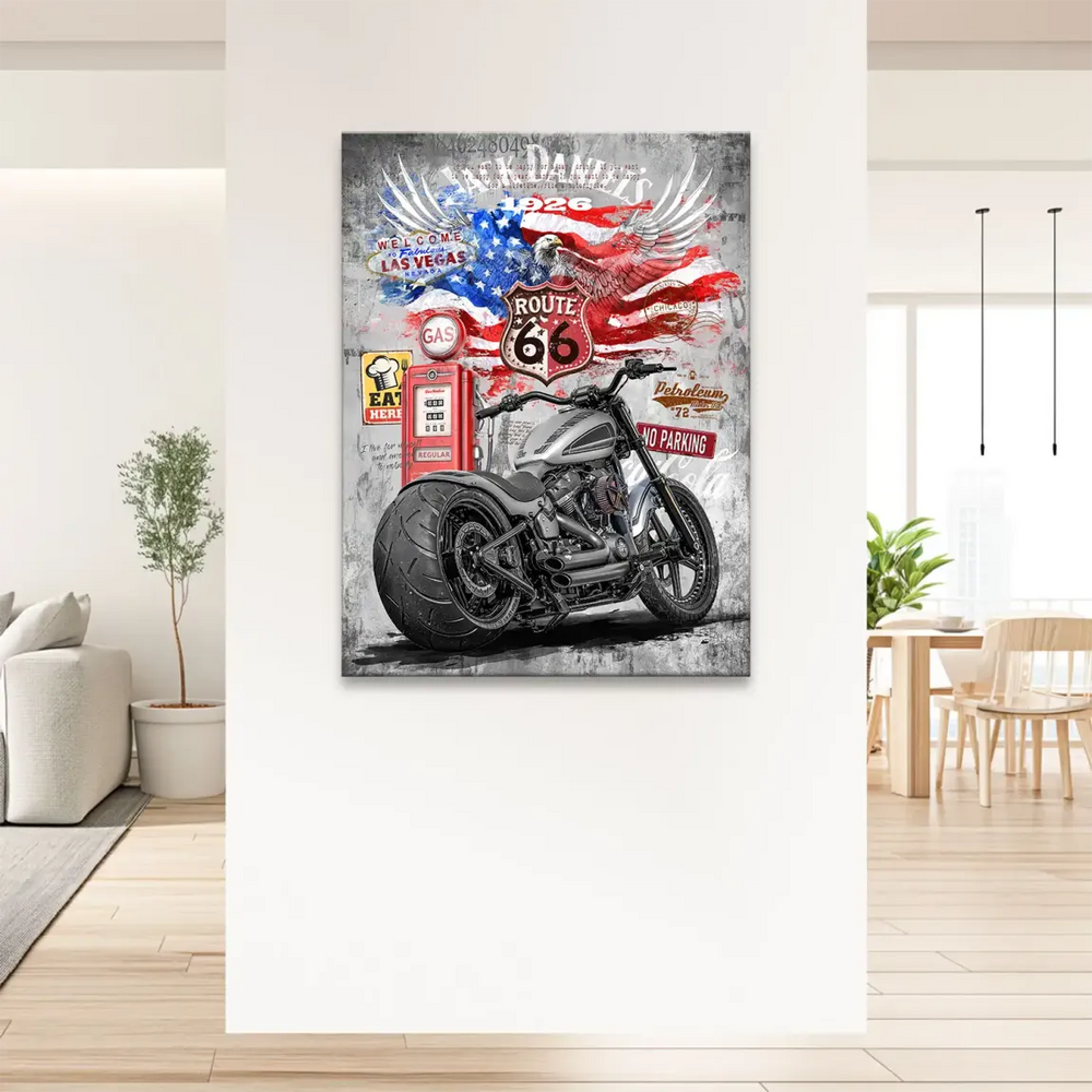 Harley Road Pop Art Canvas Print - Motorcycle Wall Art - Image 4