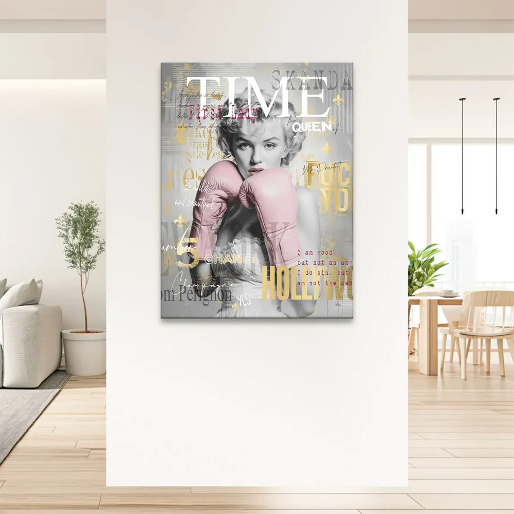 Marilyn Monroe Champ Pop Art Canvas Print - Bold Pink Boxing Glam - Image 4