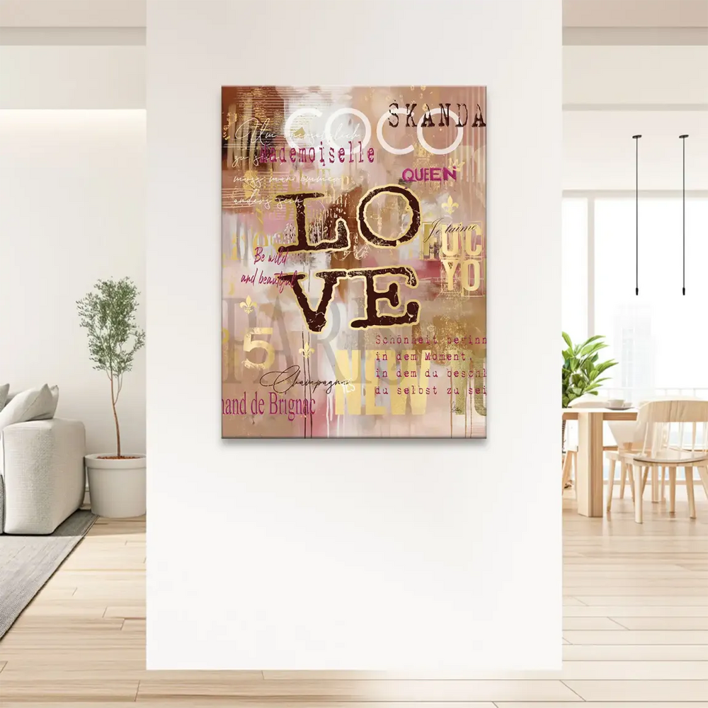 Abstract mixed-media canvas art suitable for contemporary living rooms or boutiques