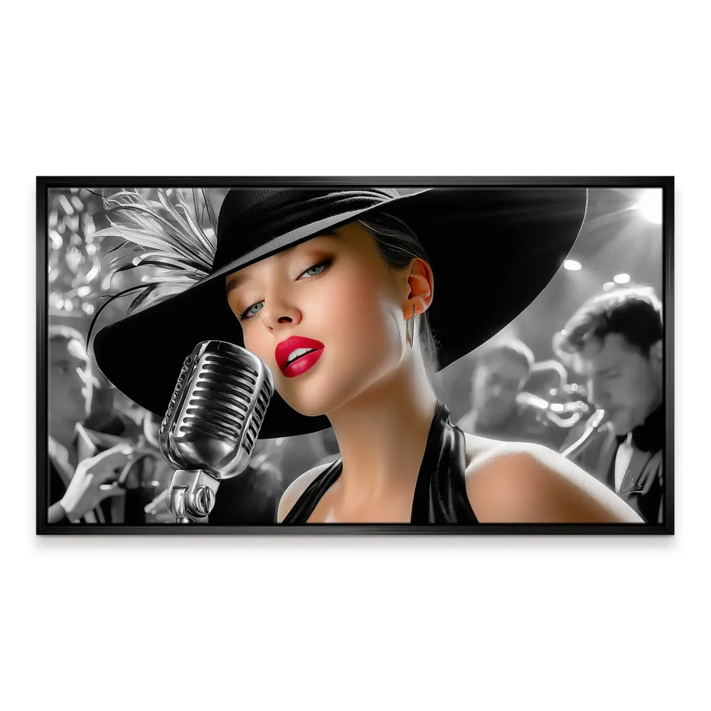 Vintage Hollywood-inspired wall art with Pop Art influence