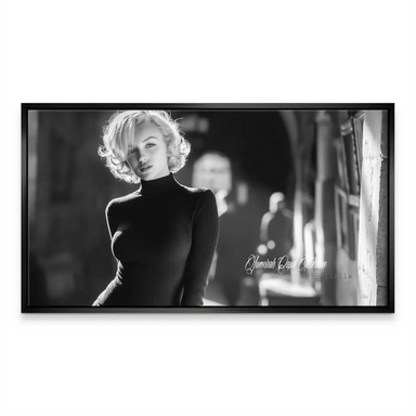Striking grayscale canvas featuring vintage fashion photography on canvas.