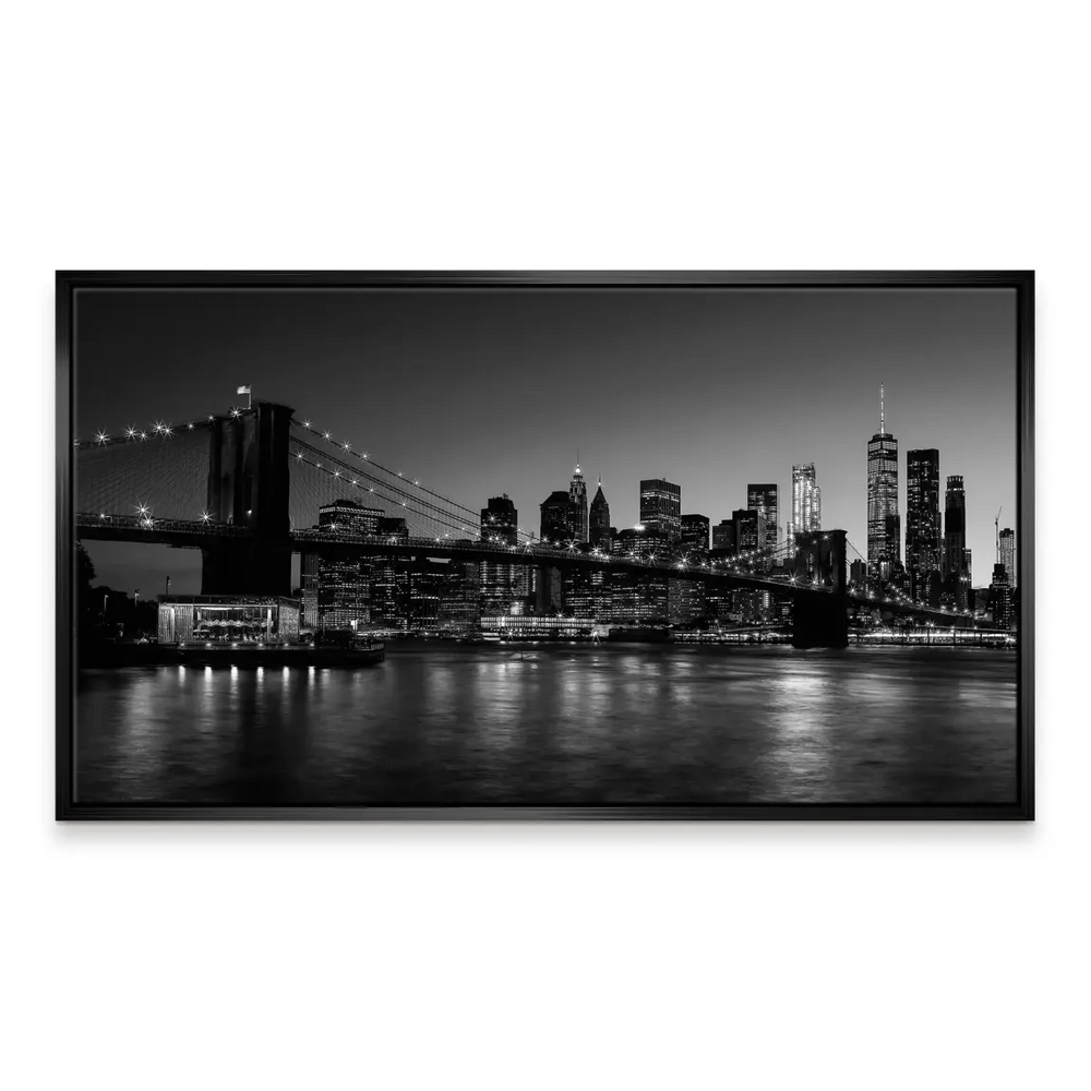 Manhattan Prestige Canvas Wall Art - Black & White City Skyline - Image 5
